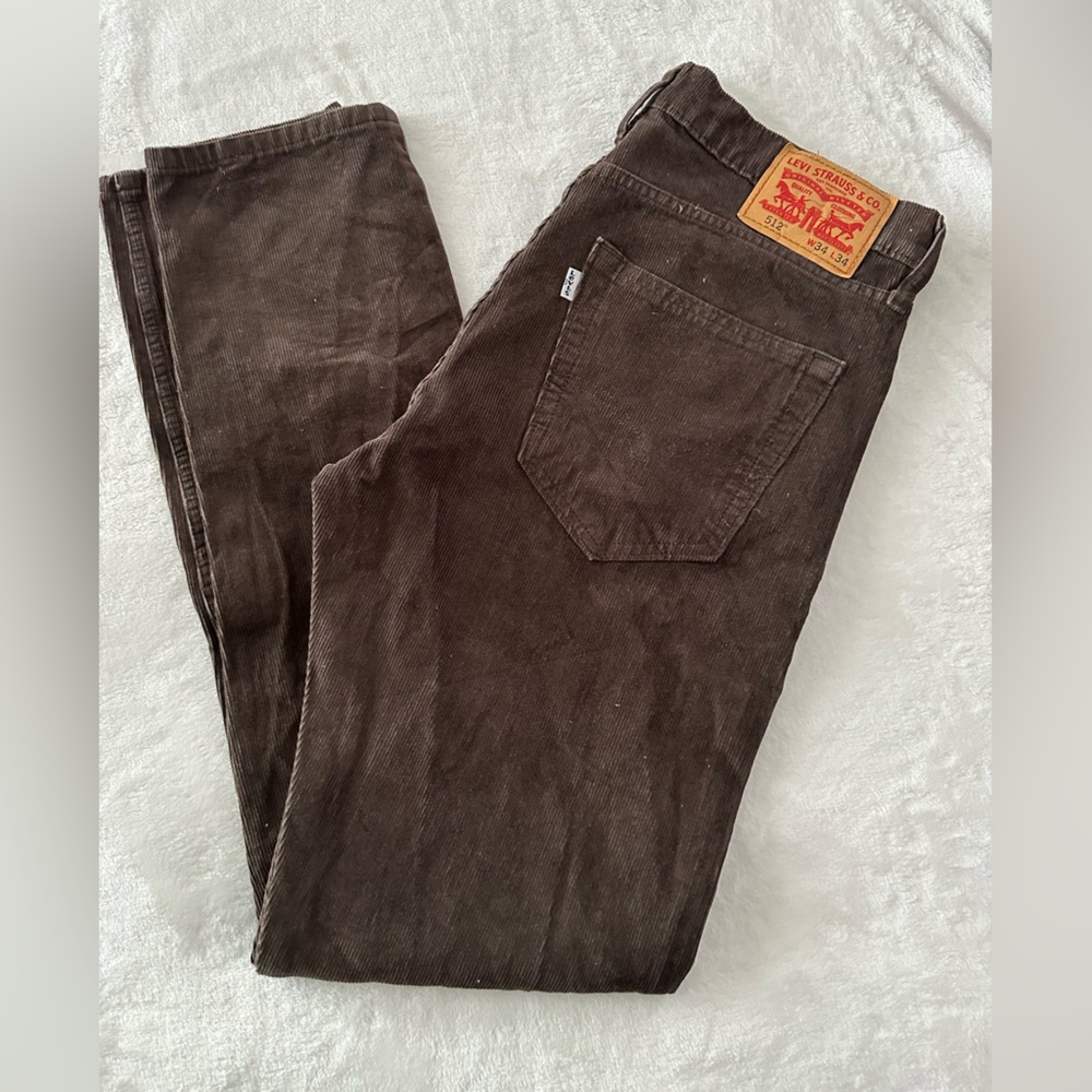 Levi's 512 Men's Brown Corduroy Pants Like New - Picture 2 of 8